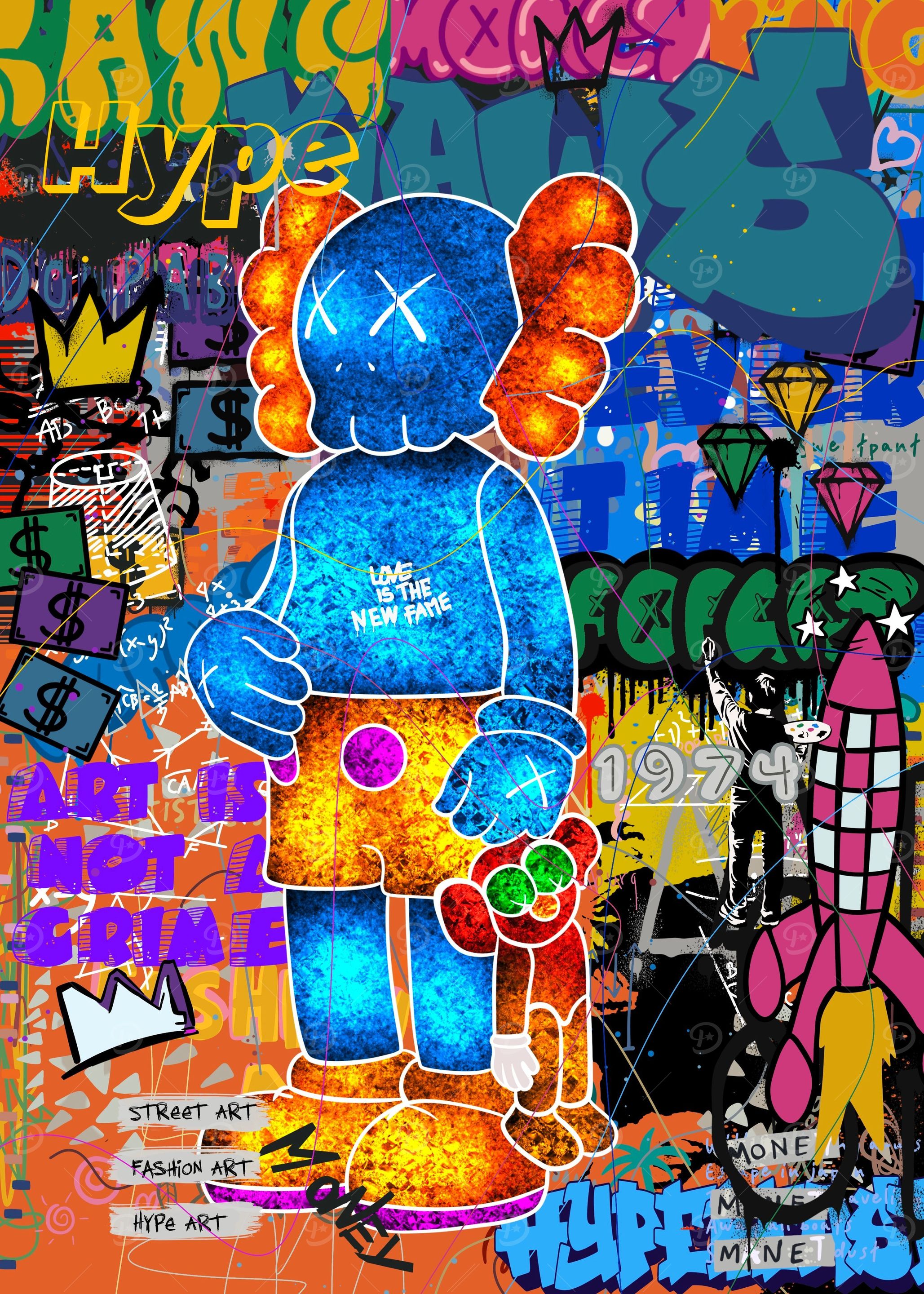 Graffiti hype art' Poster, picture, metal print, paint by Biopic