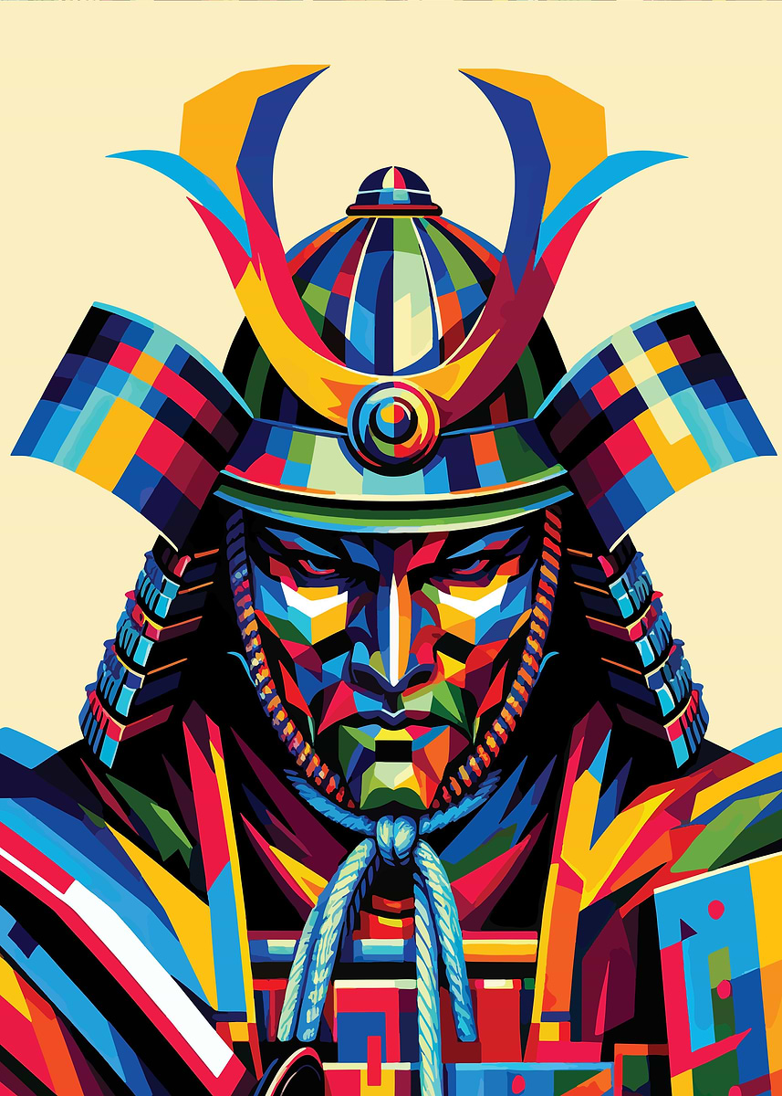 samurai wpap pop art Poster, Picture & Metal Print – Pop Art