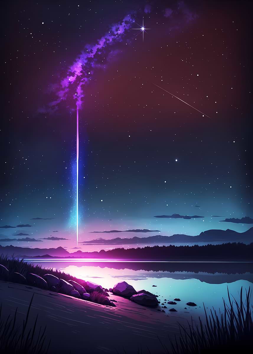 Starlit 'Starlit Galaxy Night Sky' Poster, picture, metal print, paint by Luong ...