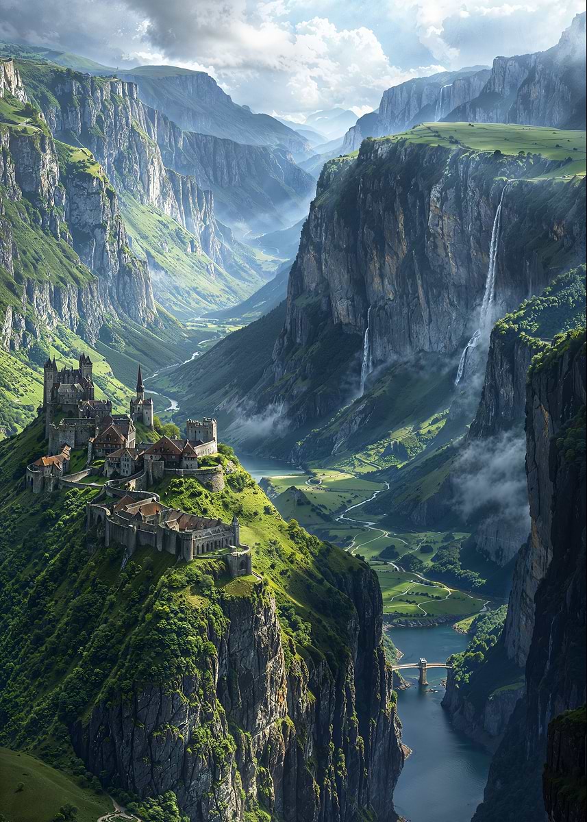 Stronghold of Solitude — from the Forgotten Fantasy Realms collection, a Pixaverse metal print