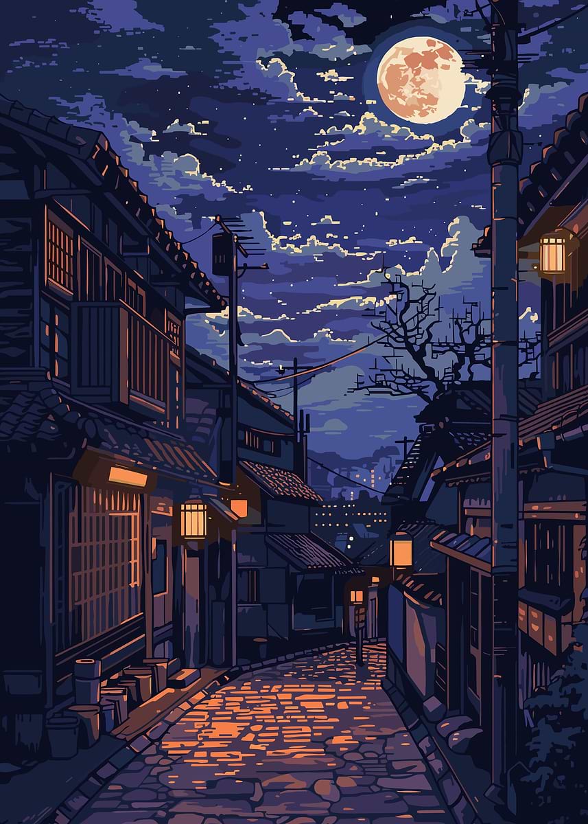 Kyoto Japan Pixel Art' Poster, picture, metal print, paint by Mesh
