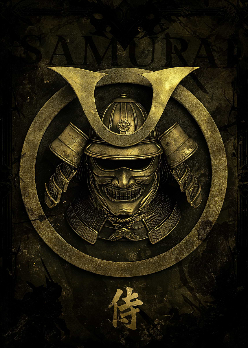 Golden Samurai ' Poster, picture, metal print, paint by the Moooh