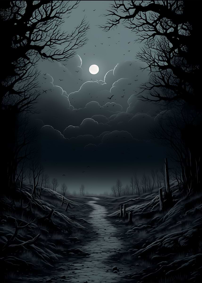 'Dark Path' Poster, picture, metal print, paint by Spooky Blob | Displate