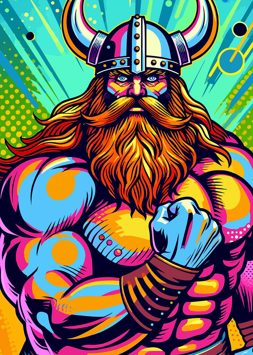 Vikings wpap pop art color Poster, Picture & Metal Print – Pop Art