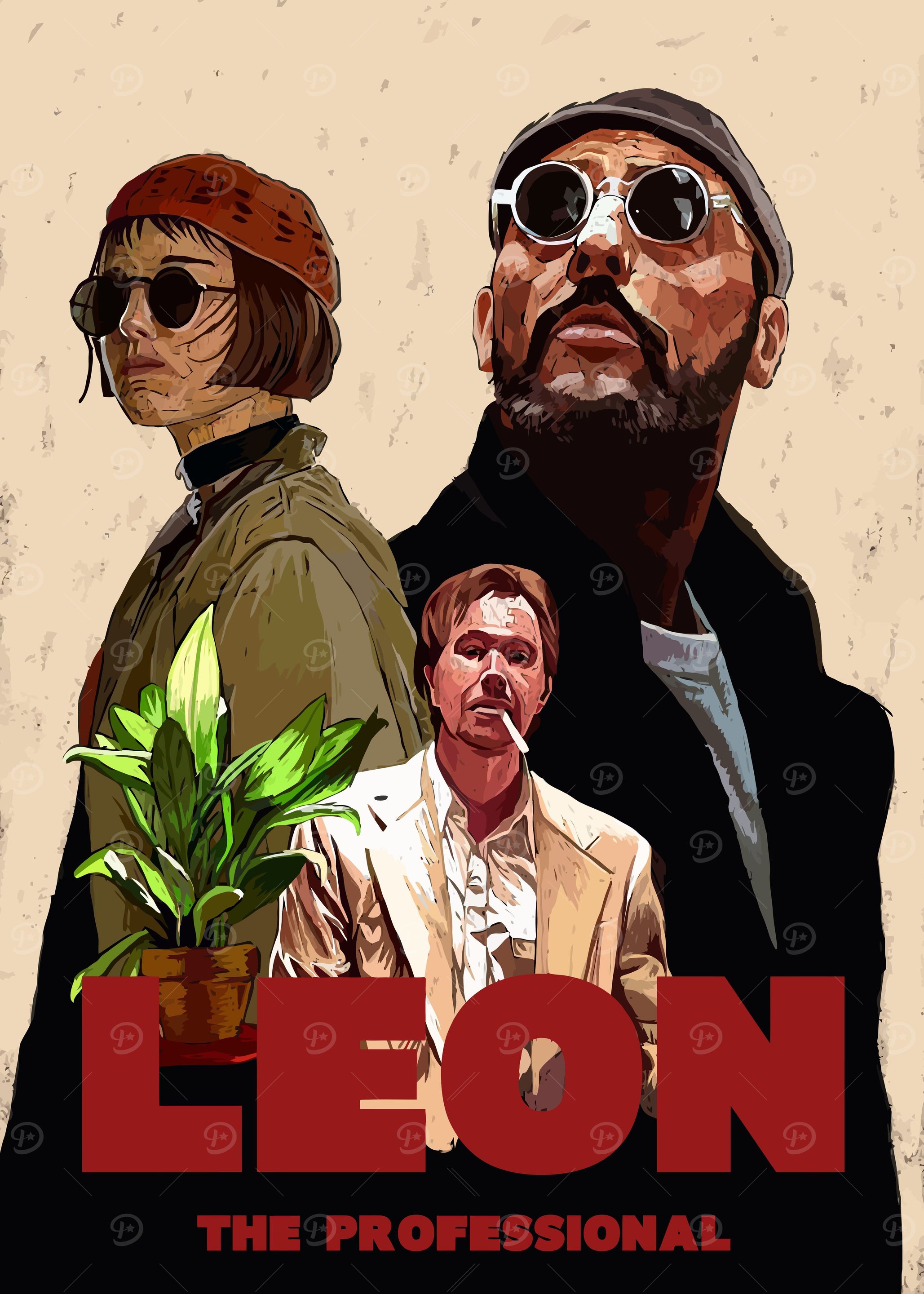 Leon The Professional' Poster, picture, metal print, paint by