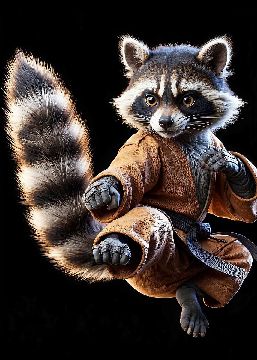 Rezo The Racoon 'Zen Raccoon Master' Poster, picture, metal print, paint by Michael ...