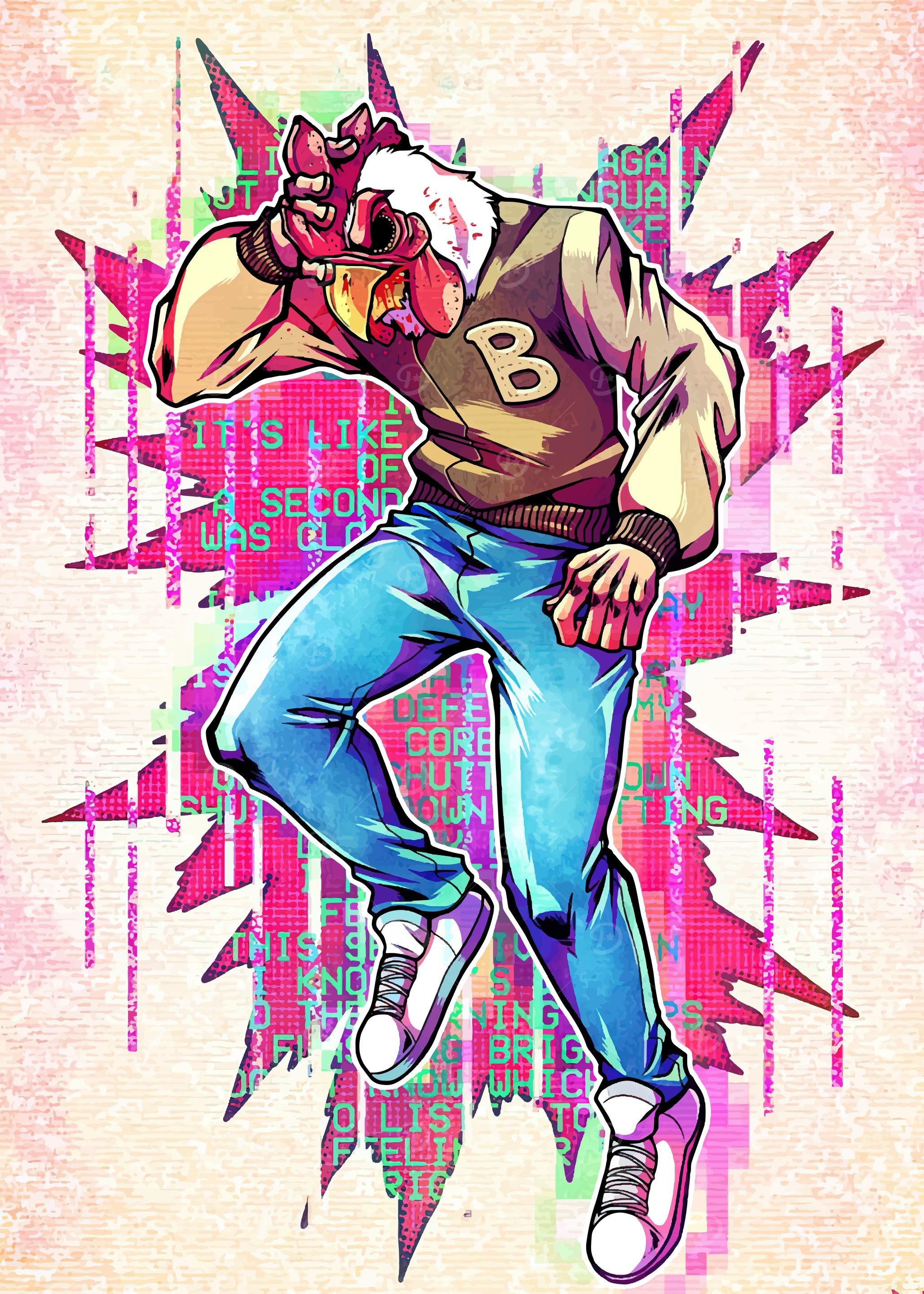 Richard Hm2 'Richard Hotline Miami' Poster, picture, metal print, paint by simple ...