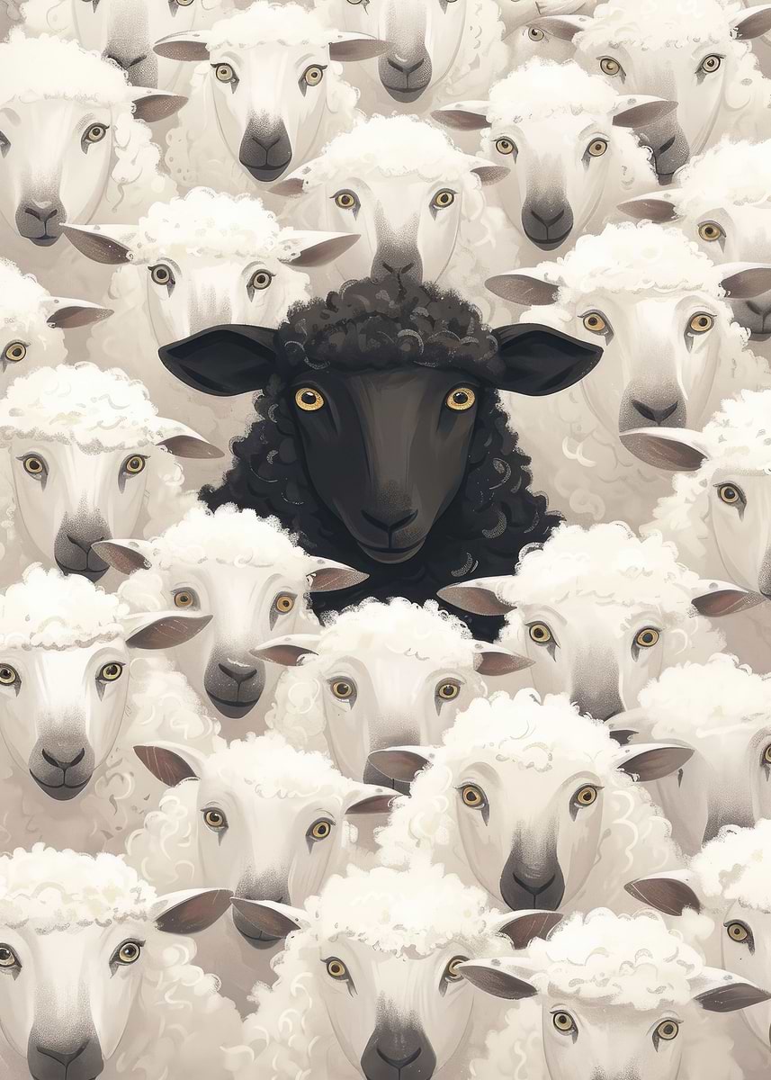 Black Sheep' Poster, picture, metal print, paint by Jan | Displate