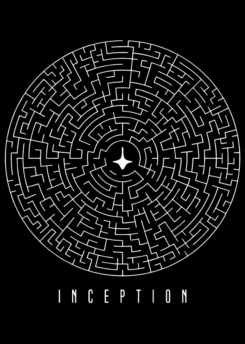 black and white inception' Poster, picture, metal print, paint by