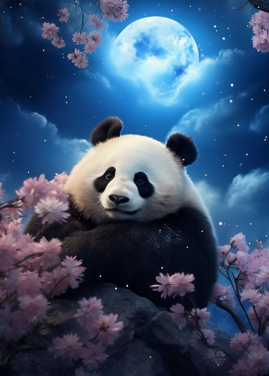 Mistral Panda 'Mystic Panda' Poster, picture, metal print, paint by ELYussArt | Displate