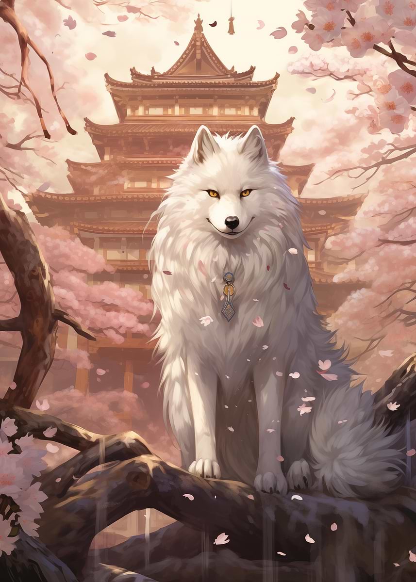 Kitsune fox' Poster, picture, metal print, paint by Zakaria Store