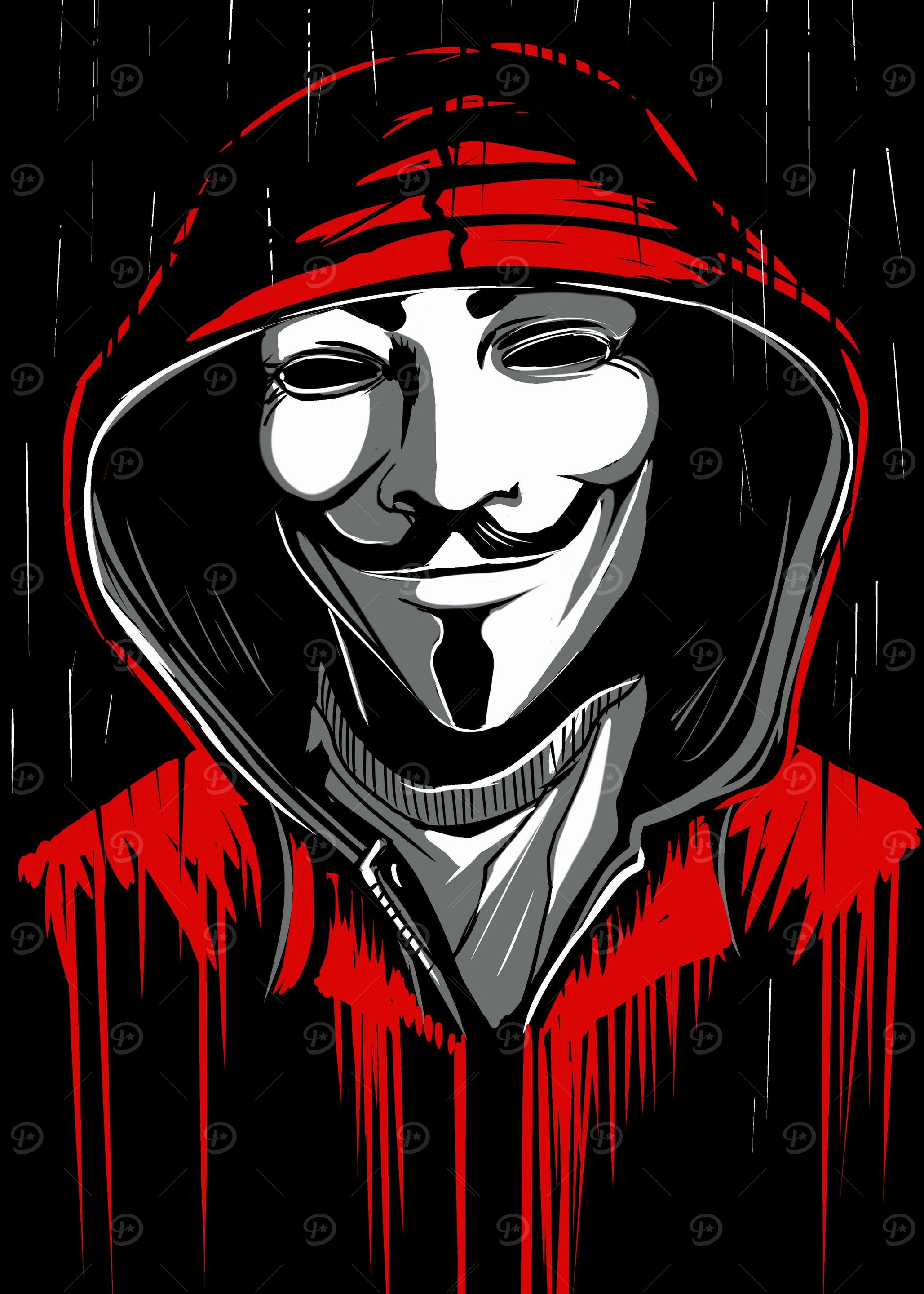 'Anonymous Red' Poster, picture, metal print, paint by Dark Poster ...