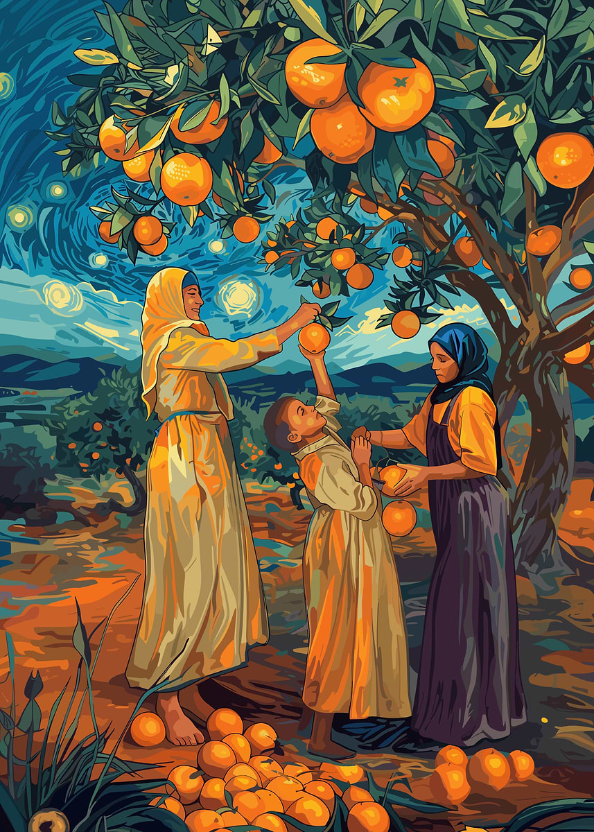 Palestinian Oranges Art' Poster, picture, metal print, paint by