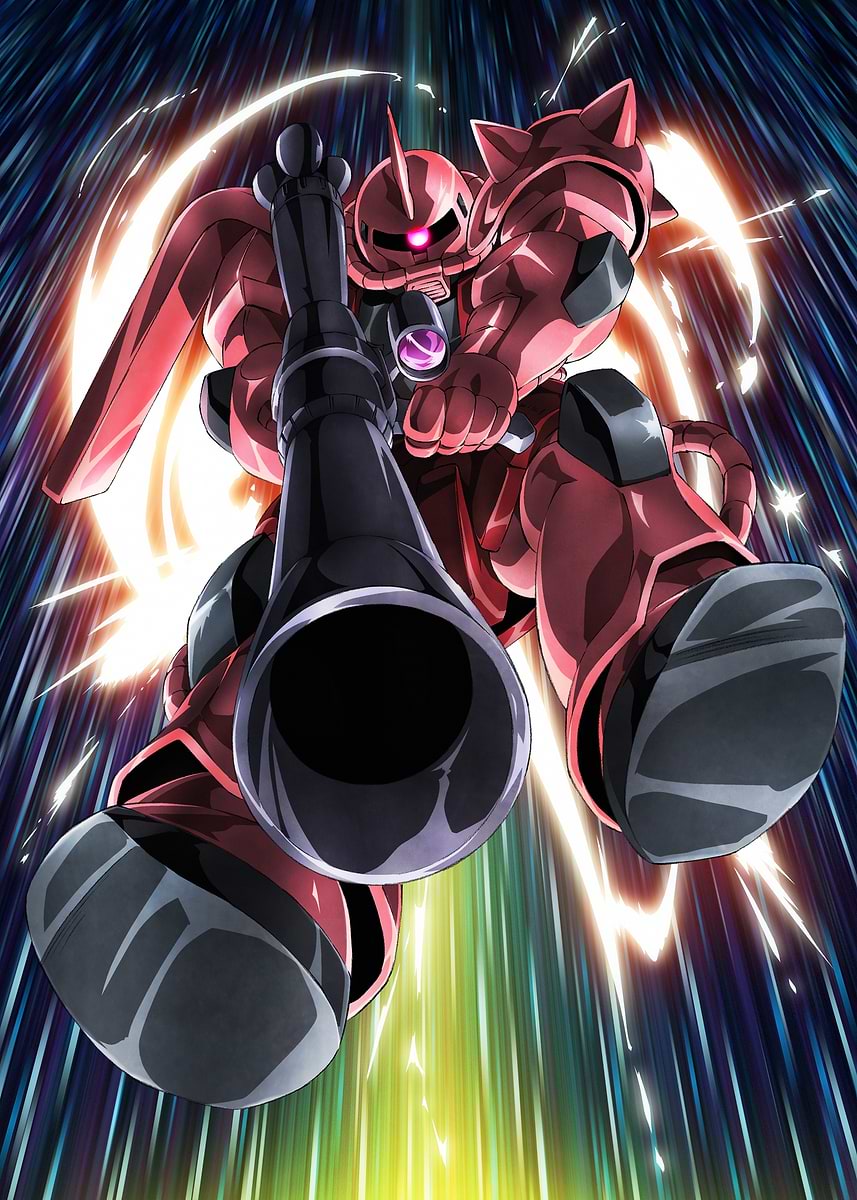 MS-06S ZAKU II フレーム付きポスター MS-06S Char's Zaku II painting