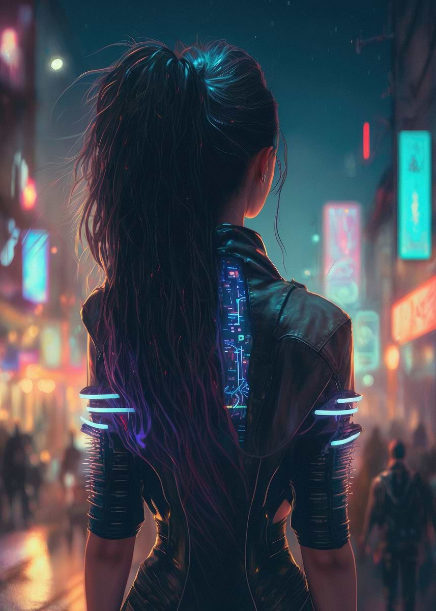 'Tech City Girl' Poster, picture, metal print, paint by AnimyArt | Displate