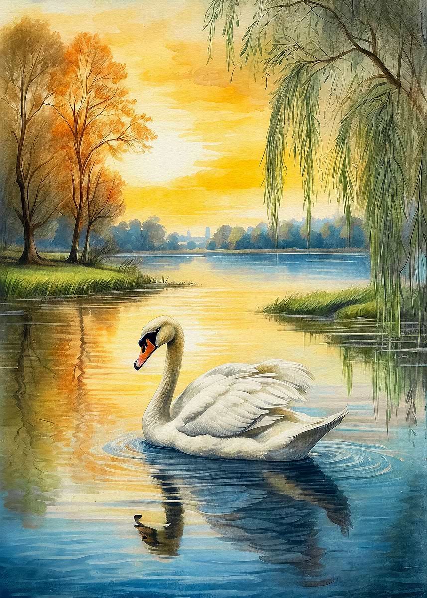 Leinwandbild Swan Lake