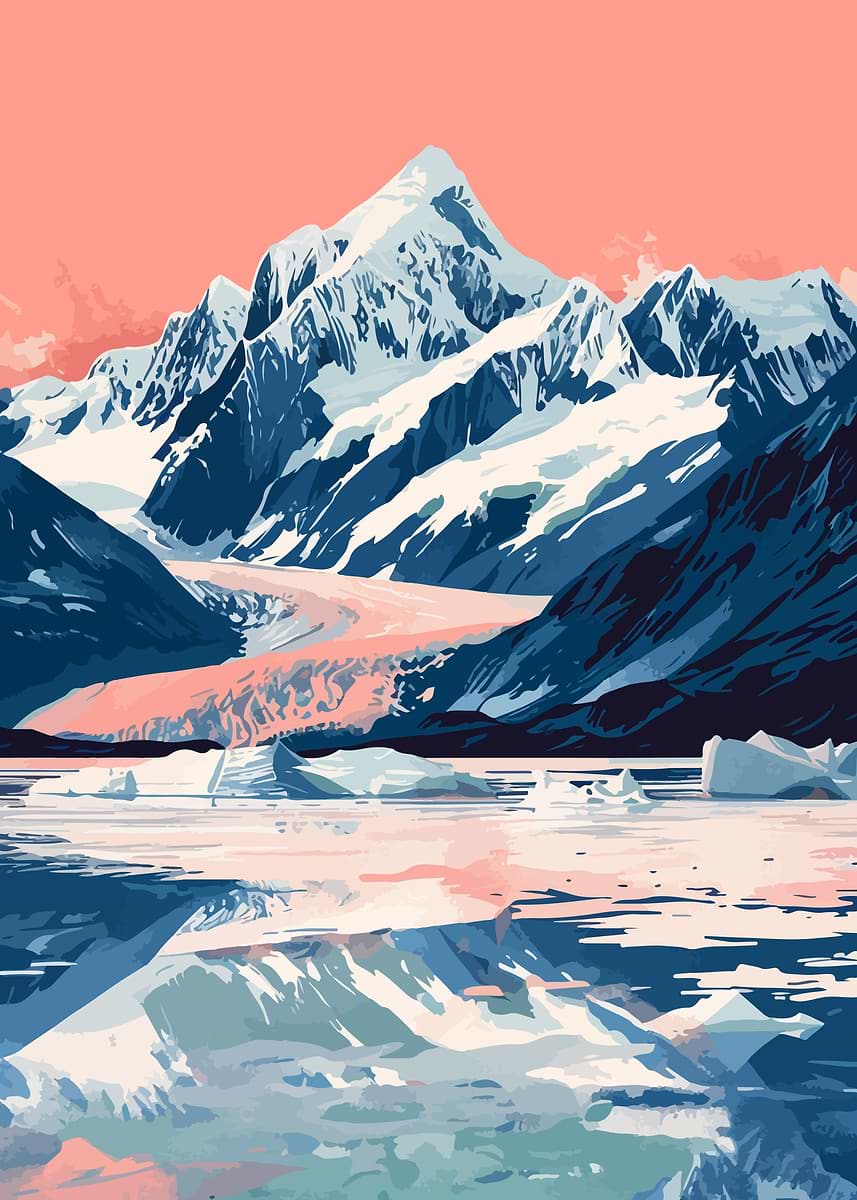 Alaska Glacier Nature Art' Poster, picture, metal print, paint by