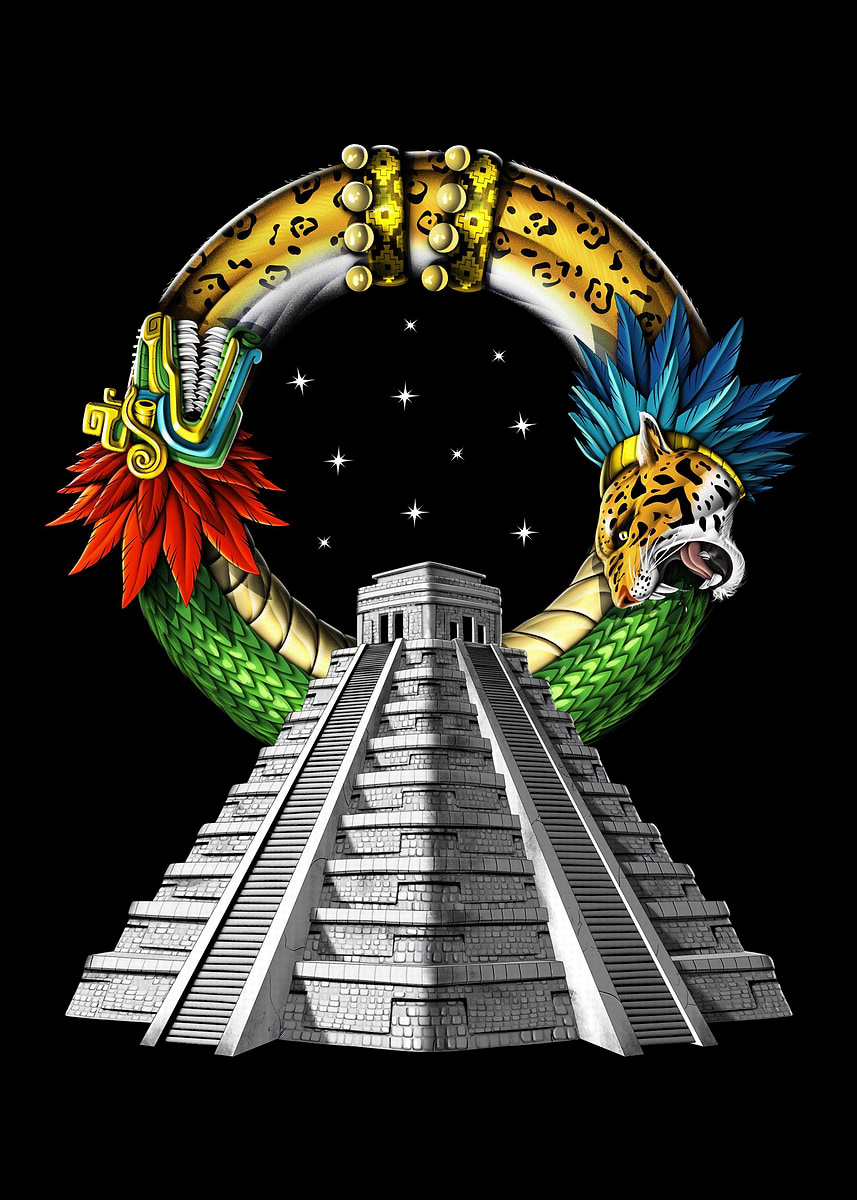 'Ancient Aztec Pyramid' Poster, picture, metal print, paint by ...