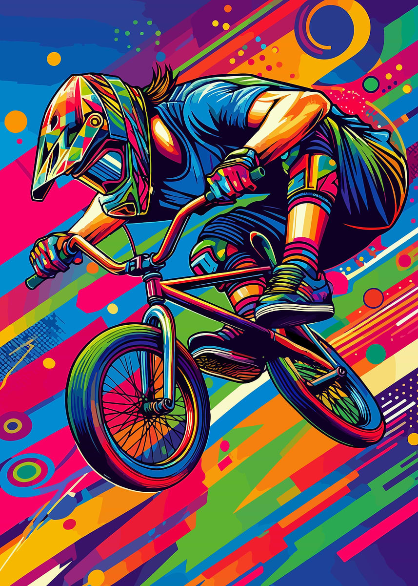 freestyle BMX wpap pop art' Poster, picture, metal print, paint by