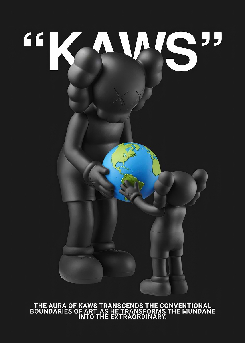 Kaws Earth' Poster, picture, metal print, paint by Razu Matubbor