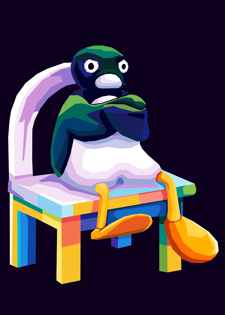 'Angry Pingu Meme Pop Art' Poster, picture, metal print, paint by ...