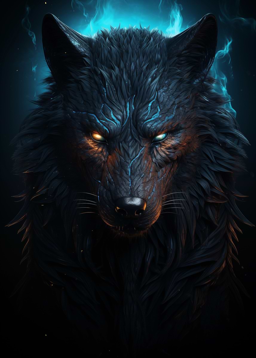Black Wolf ' Poster, picture, metal print, paint by Zakaria Store