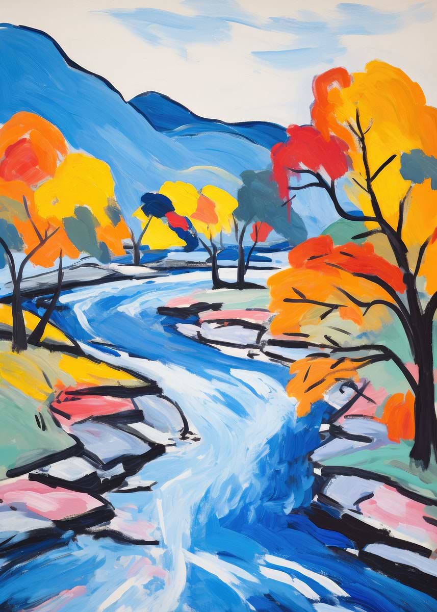 'Abstract Painting River' Poster, picture, metal print, paint by Shaon ...