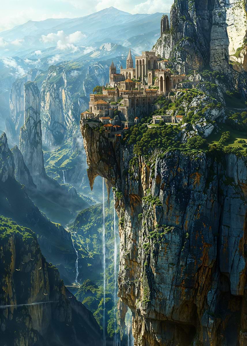 Forgotten Sanctum Ruins — from the Forgotten Fantasy Realms collection, a Pixaverse metal print
