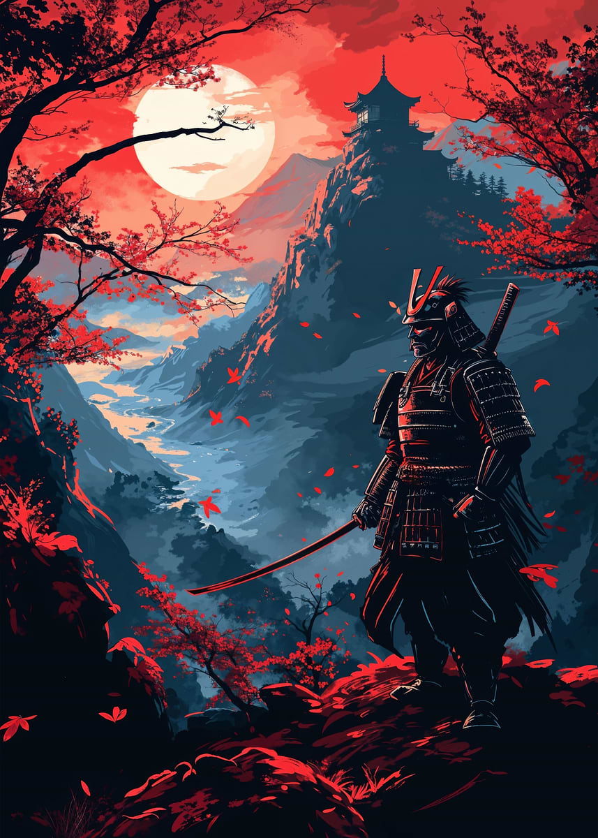 Displate Limited Edition Samurai Ascension - 45x32 Cm Acier - Neuf/1000