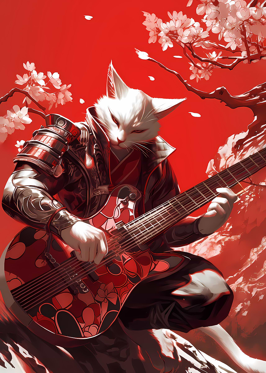 Cat Rony 'Musical Cat Ronin' Poster, picture, metal print, paint by Titan ...