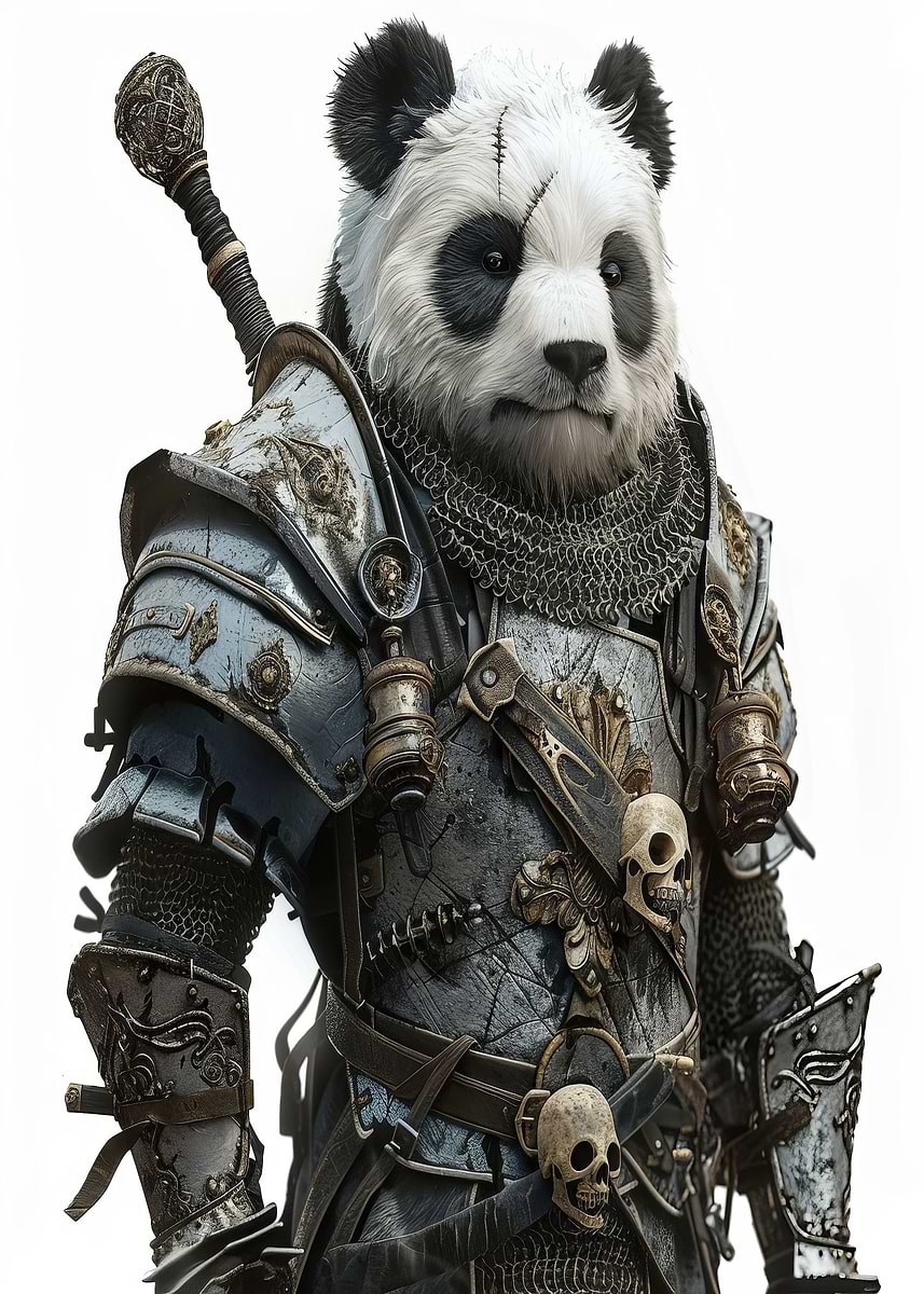 Red Panda Knight 'Panda Knight' Poster, picture, metal print, paint by Henning Seiffert ...