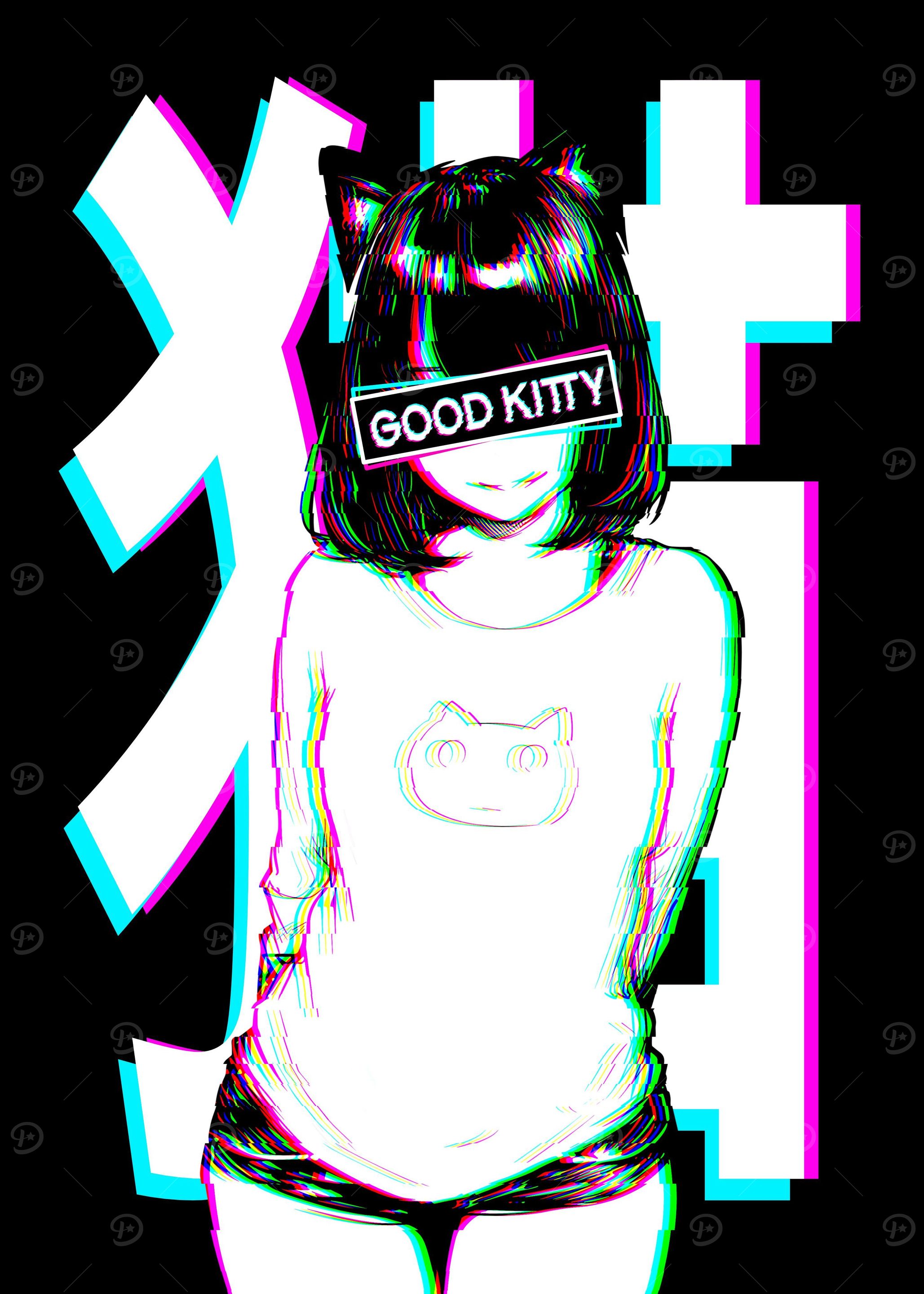 女性情報誌 KITTYGOODSCOLLECTION] Vol. 13.14.15.16 Good Kitty Anime Cat Girl' Poster, picture, metal print, paint by