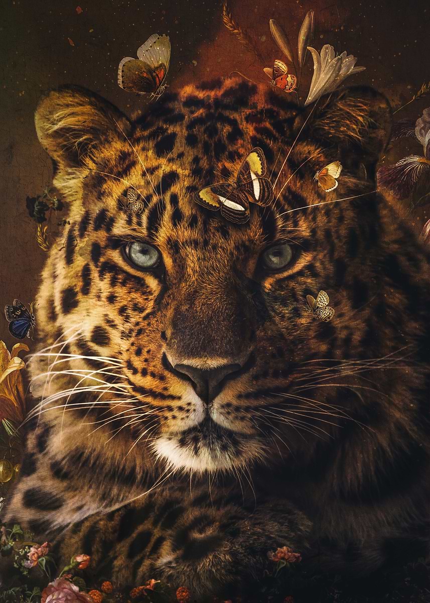 'Leopard No3' Poster, picture, metal print, paint by Wouter Rikken ...
