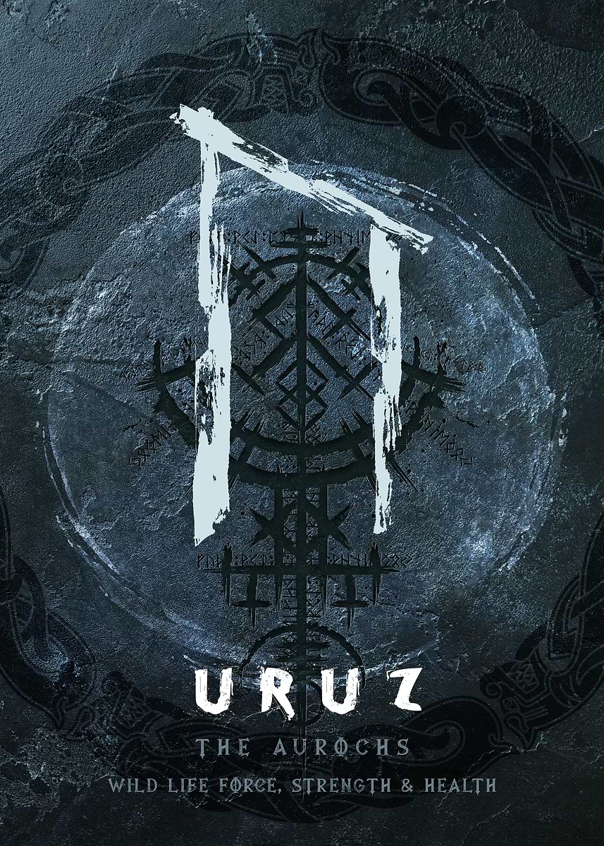 The Rune Uruz' Poster, picture, metal print, paint by ikaruna