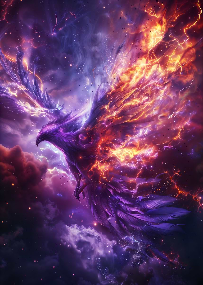 Celestial Phoenix' Poster, picture, metal print, paint by
