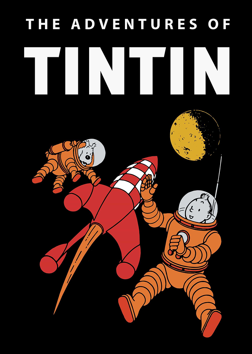 tintin space work' Poster, picture, metal print, paint by Santos