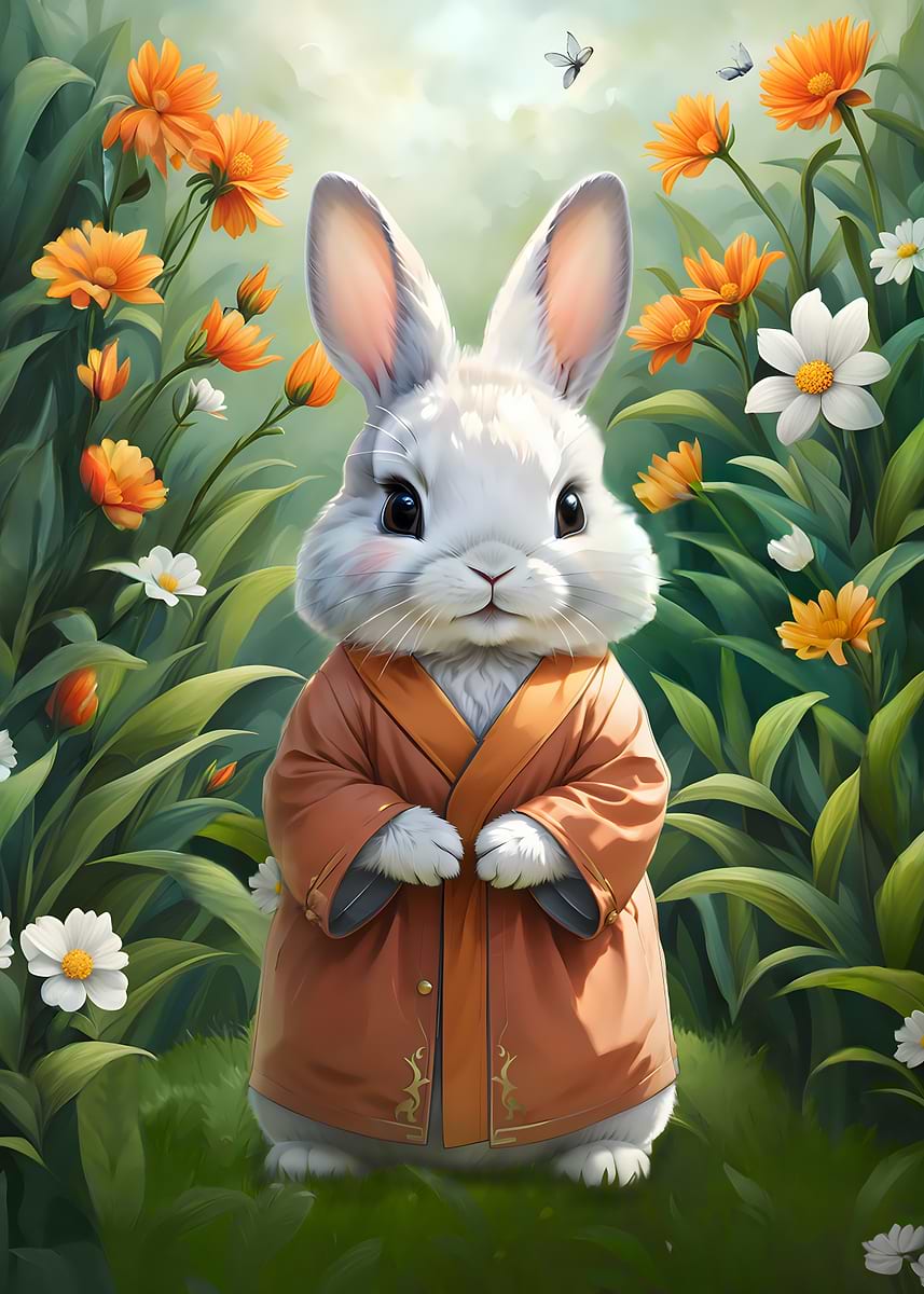 Cool Rabbit Poster 'Rabbit' Poster, picture, metal print, paint by TOP design | Displate