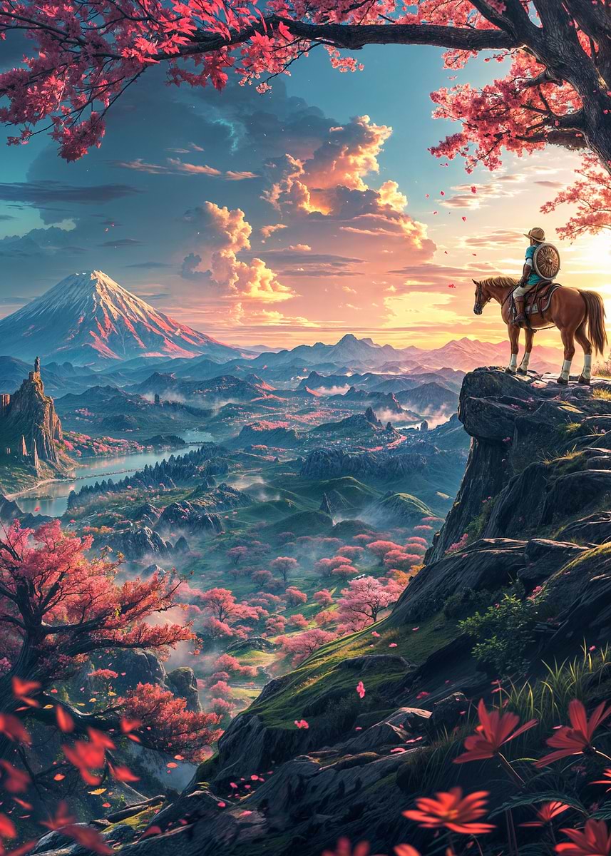 'Autumn Ride' Poster, picture, metal print, paint by Chung Chi | Displate