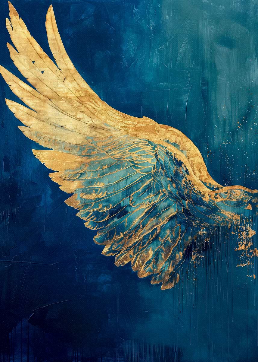 'Left Angel Wing ' Poster, picture, metal print, paint by