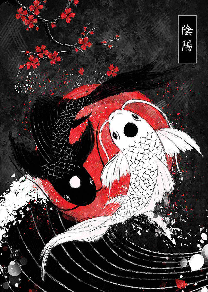 The Yin version of my classic Koi fish Yin yang.