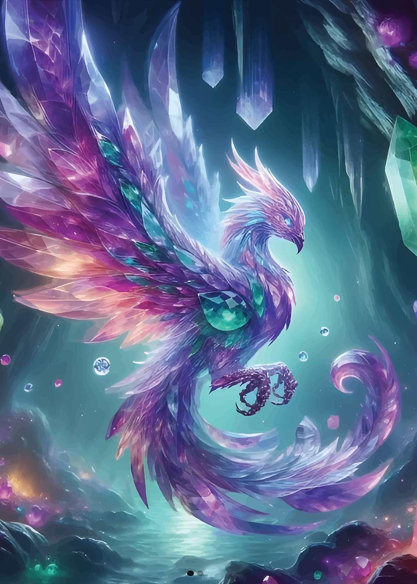 Magical Phoenix ' Poster, picture, metal print, paint by ALEX GREZ