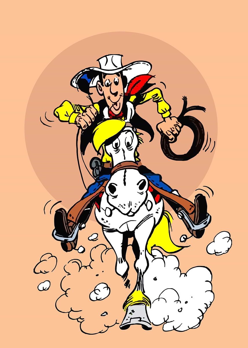 lucky luke horse' Poster, picture, metal print, paint by Olgan