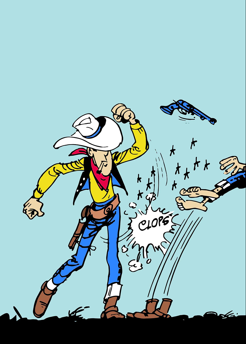 LUCKY LUKE' Poster, picture, metal print, paint by Olgan Riberra