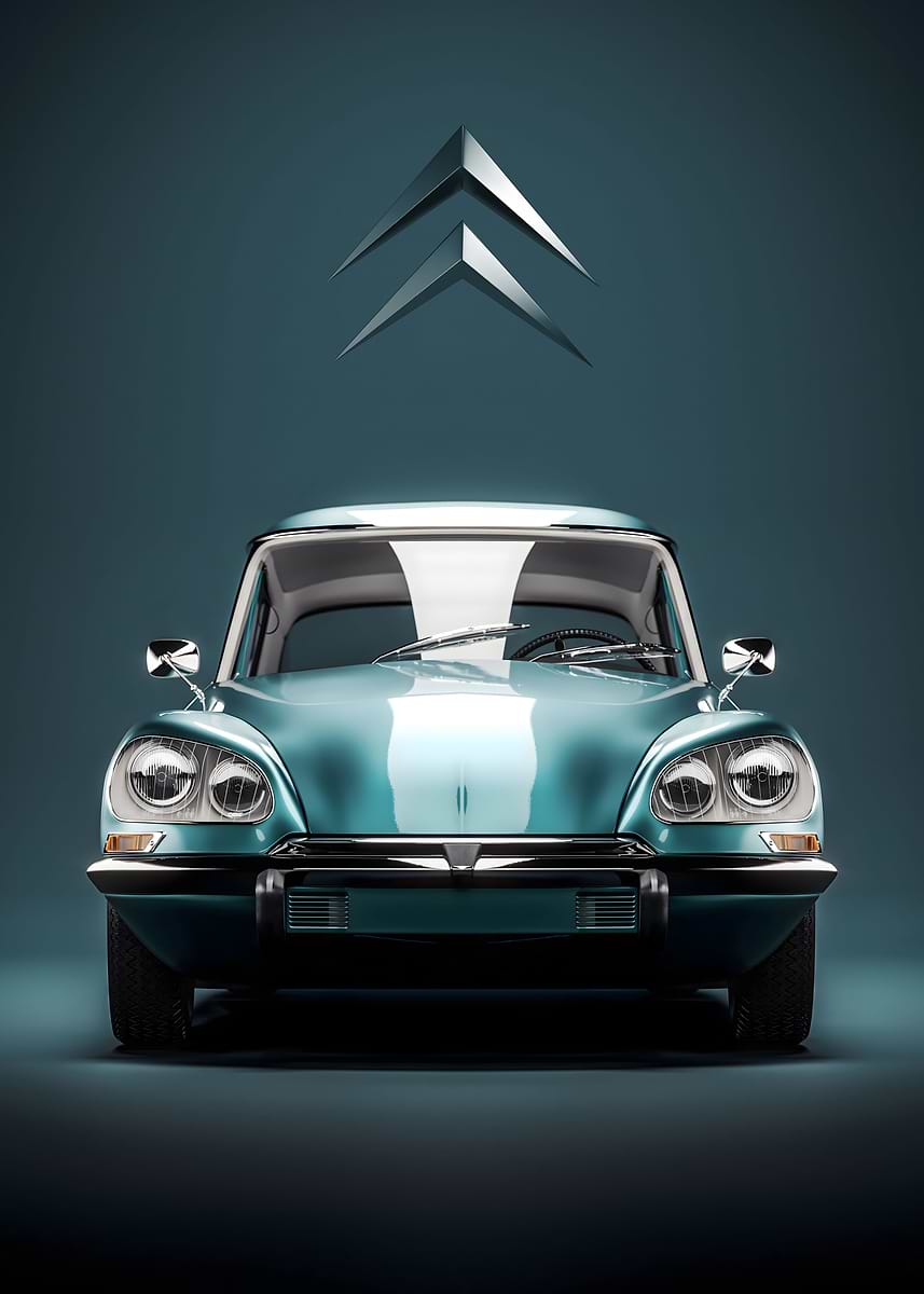 Citroen DS' Poster, picture, metal print, paint by Osh Studio