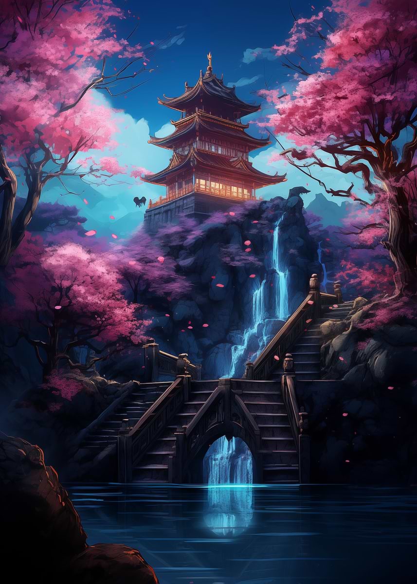 Cherry Blossom Japan' Poster, picture, metal print, paint by