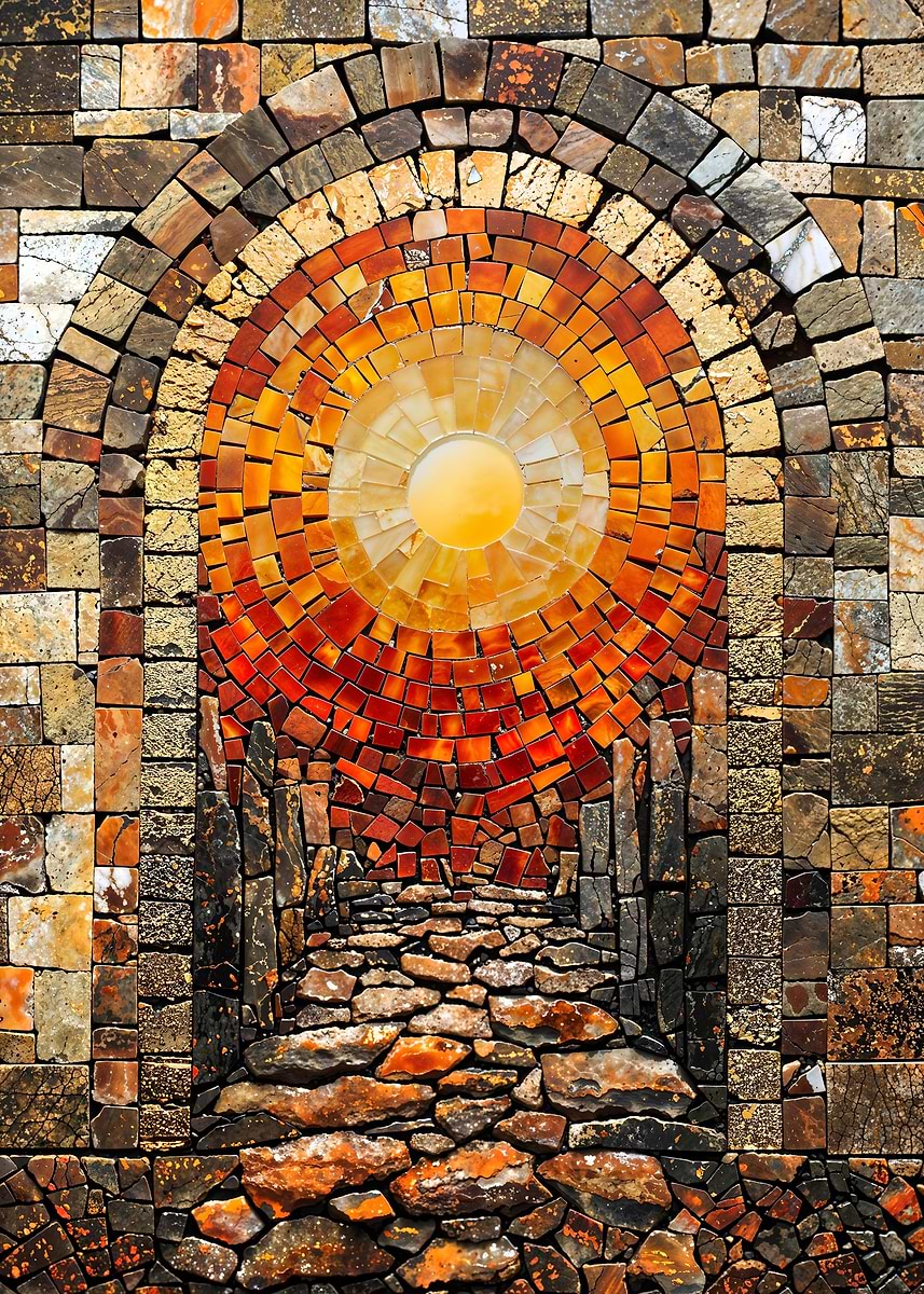 Archway to the Sun Mosaic — from the Mosaic Marvel collection, a Pixaverse metal print
