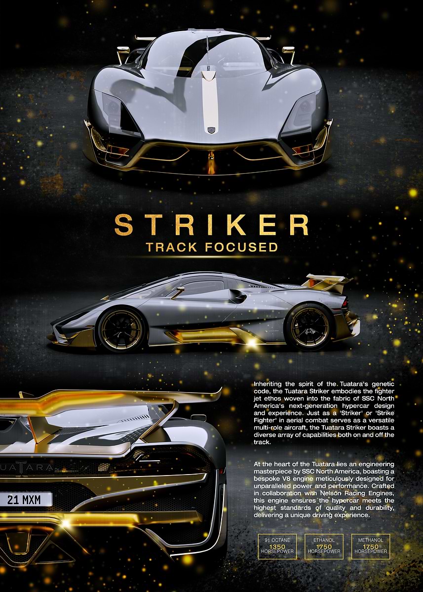 SSC Tuatara Striker' Poster, picture, metal print, paint by 21 MXM