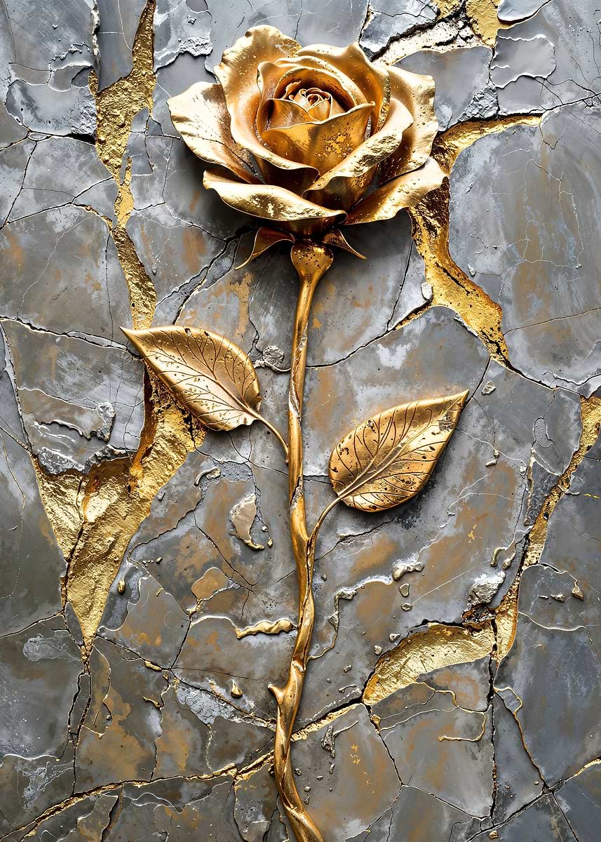Precious Petal Rose Art — from the Precious Metal Reforged collection, a Pixaverse metal print