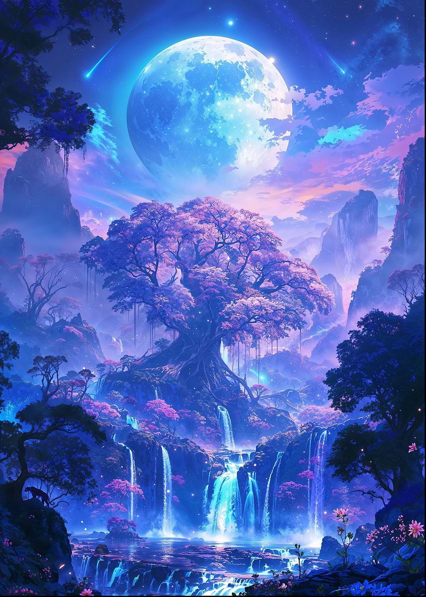 Heart of the Sacred Forest — from the Alien Worlds collection, a Pixaverse metal print