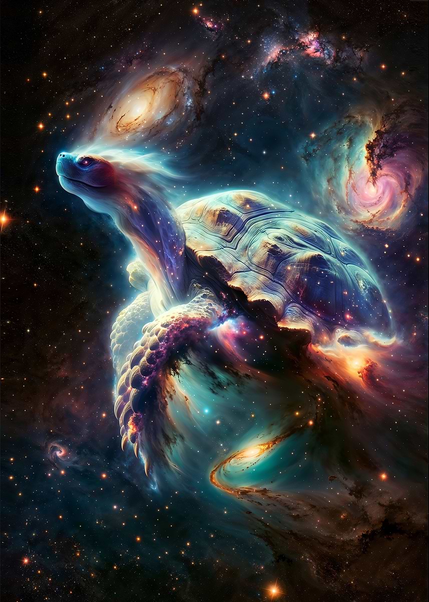 Tortoise Nebula — from the Cosmic Creatures collection, a Pixaverse metal print